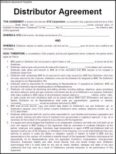 Distributor Agreement Template