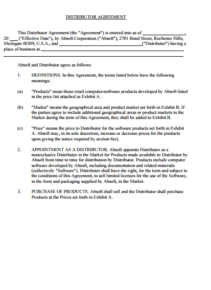 distributor Agreement 541
