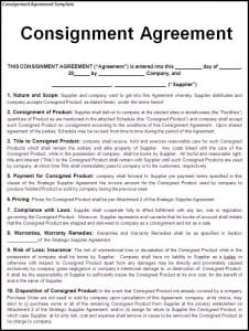 Consignment Agreement Template