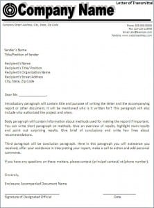 Letter of Transmittal Template