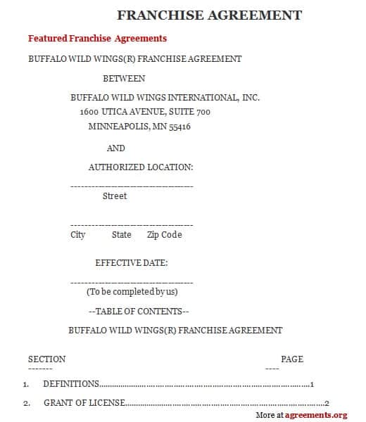 franchise agreement template 4941