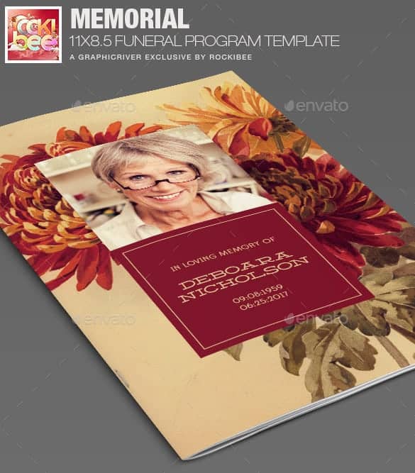 funeral program template 16941