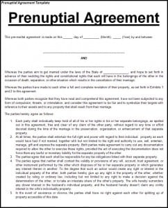 Prenuptial Agreement Template