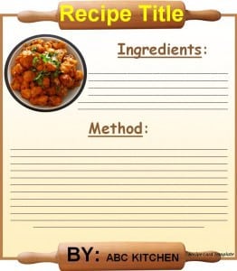 Recipe Card Template