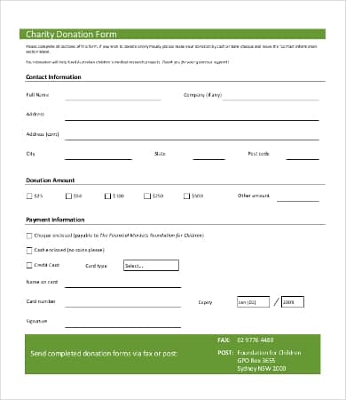 14+ Free Samples Of Donation Form Templates