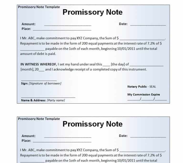 FREE 15 Editable Promissory Note Templates