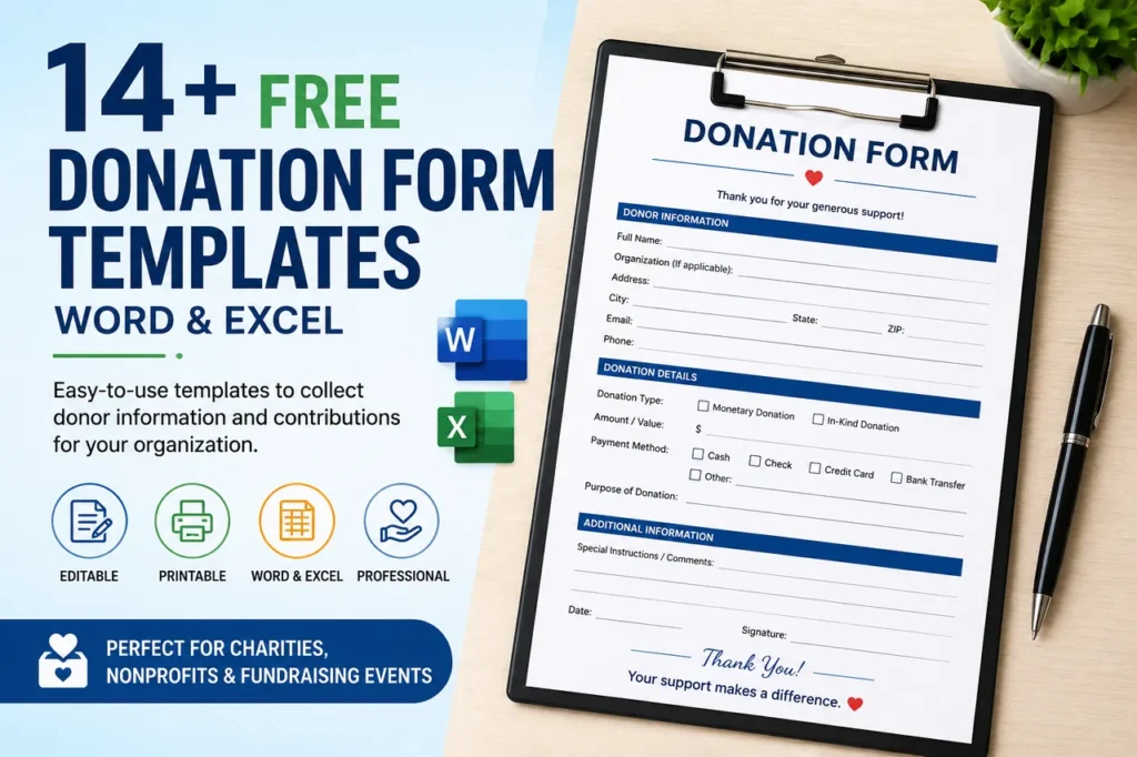 donation form templates