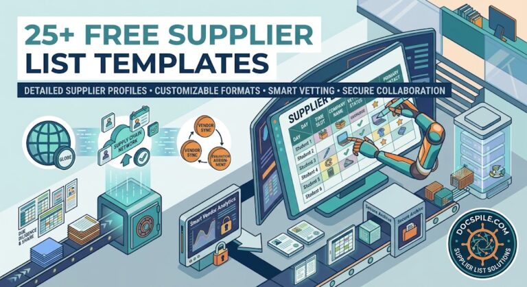 supplier list templates