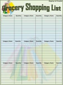 Shopping List Template