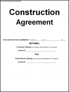 Construction Agreement Template