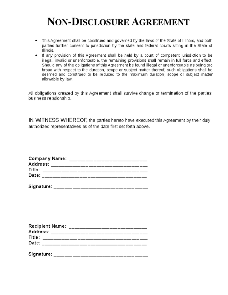 Non-Disclosure Agreement Template 174