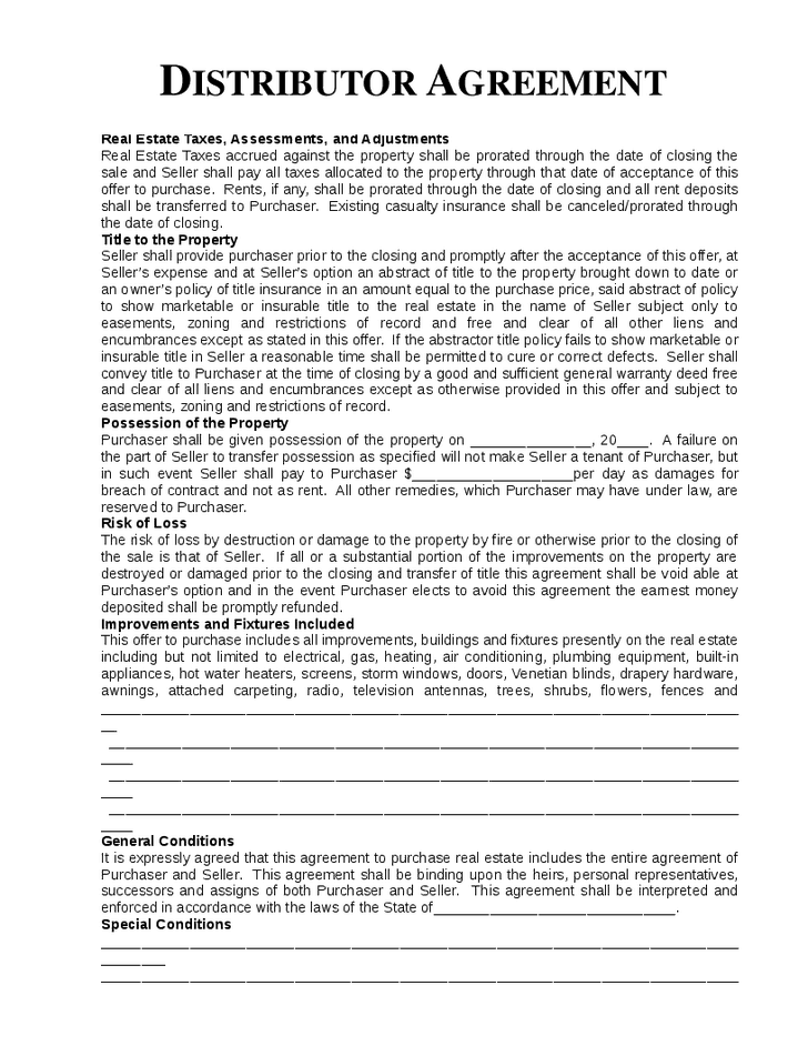 Top 5 Free Distributor Agreement Templates Word Excel Templates