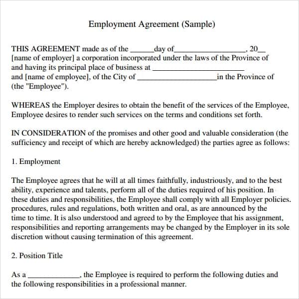 employment agreement 2974