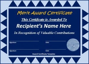 Award Certificate Template