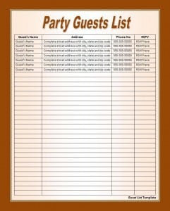 Guest List Template