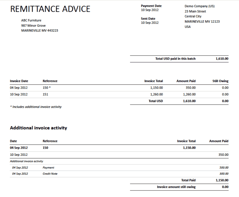 Invoice With Remittance Slip Template