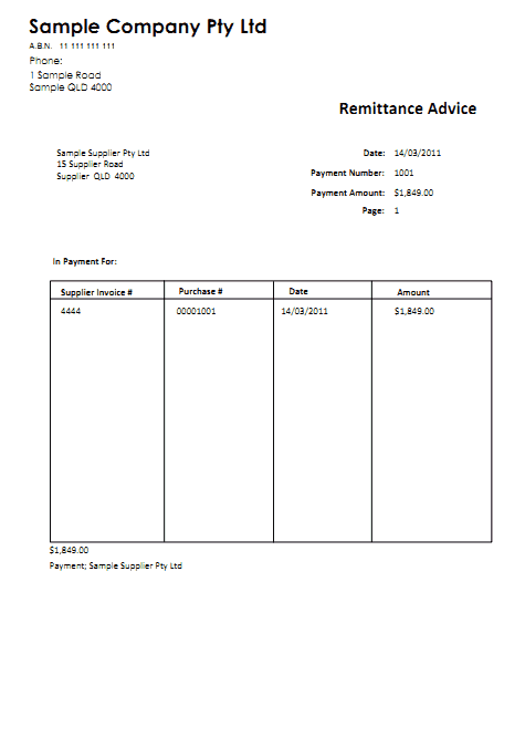 Remittance Blank Template