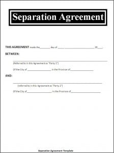 Separation Agreement Template