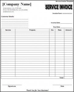 Service Invoice Template