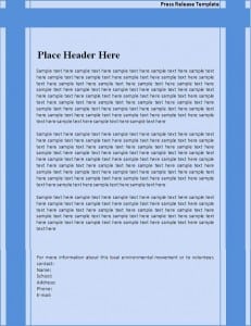 Press Release Template