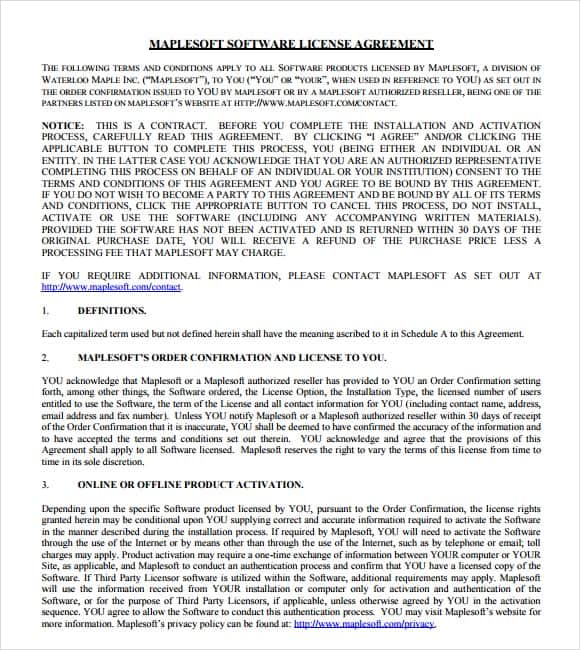 software license agreement template 4587