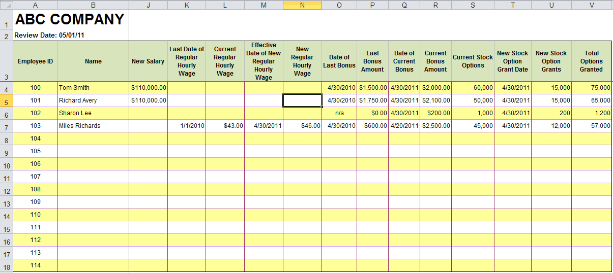 payroll template 5968