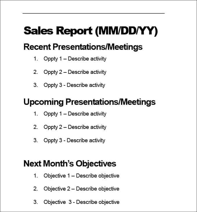 sales report template 1987