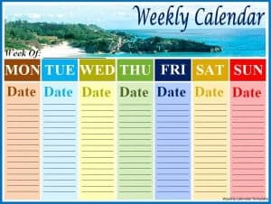 Weekly Calendar Template