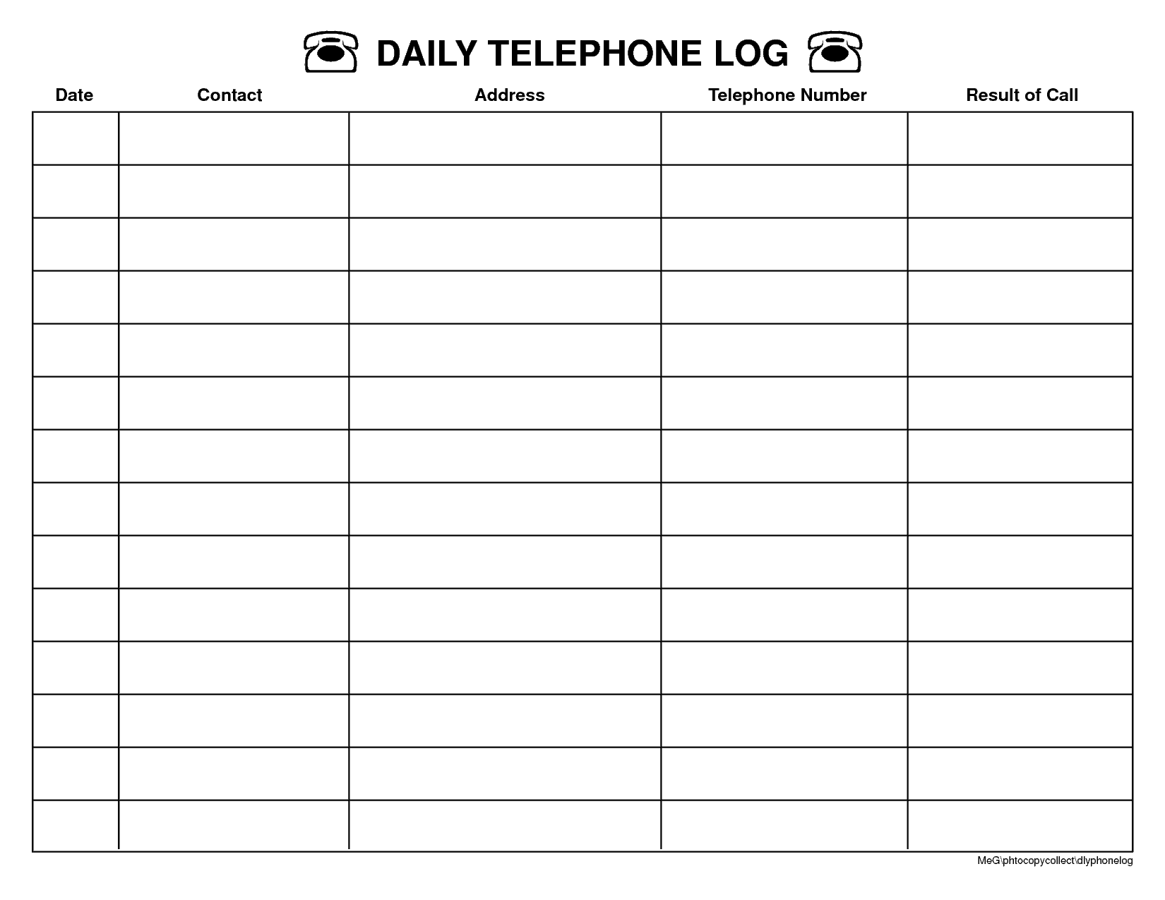 Contact Log Template from www.docspile.com