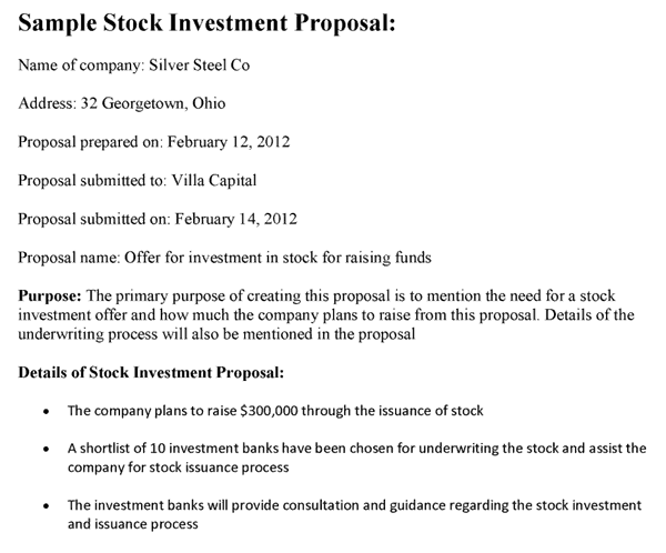 Investment Proposal Template