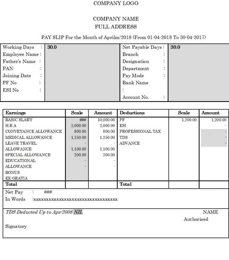 Top 14 Free Payslip Templates Word Excel Templates