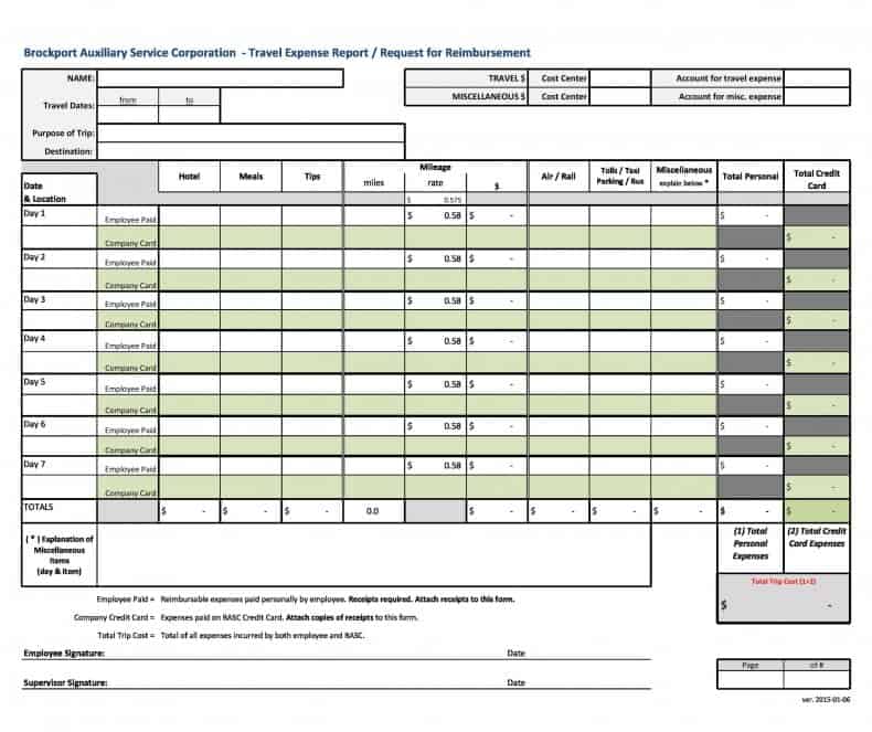 Free Expenses Report Template from www.docspile.com