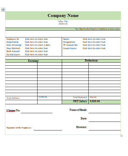 Top 20 Formats Of Salary Slip Templates Word Excel Templates