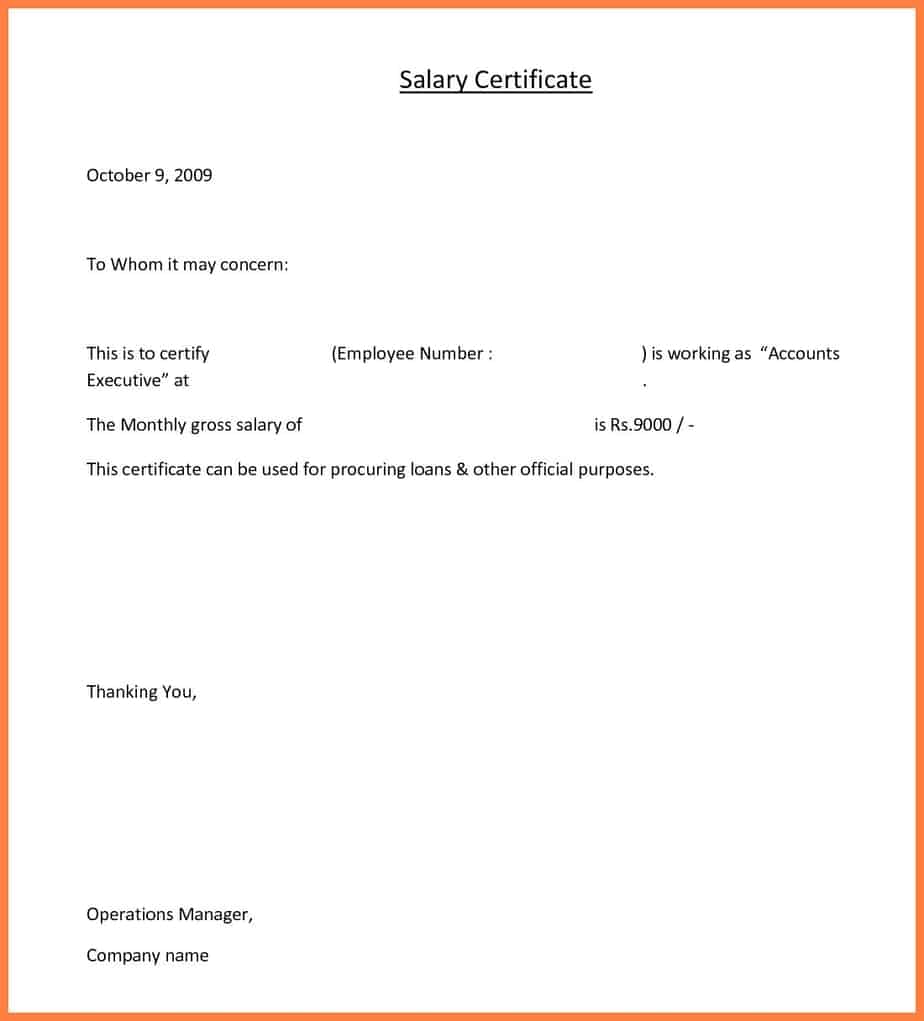 11 Free Salary Certificate Templates Word Excel Templates
