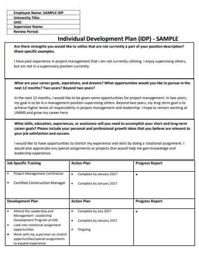 24+ Free Personal Development Plan Templates – Word Excel Templates