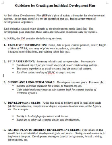 Development Action Plan Template from www.docspile.com