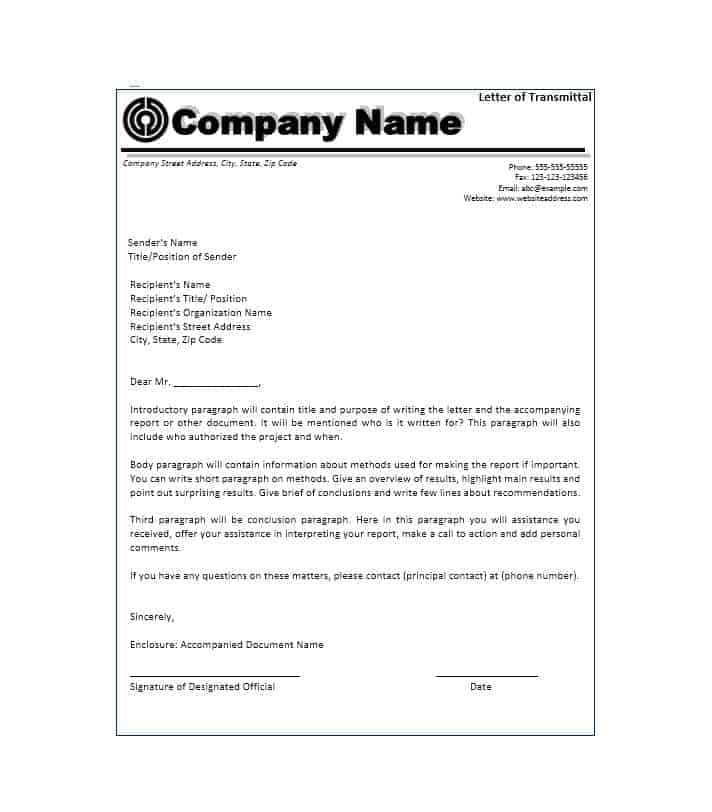Letter Of Transmittal Template Doc from www.docspile.com