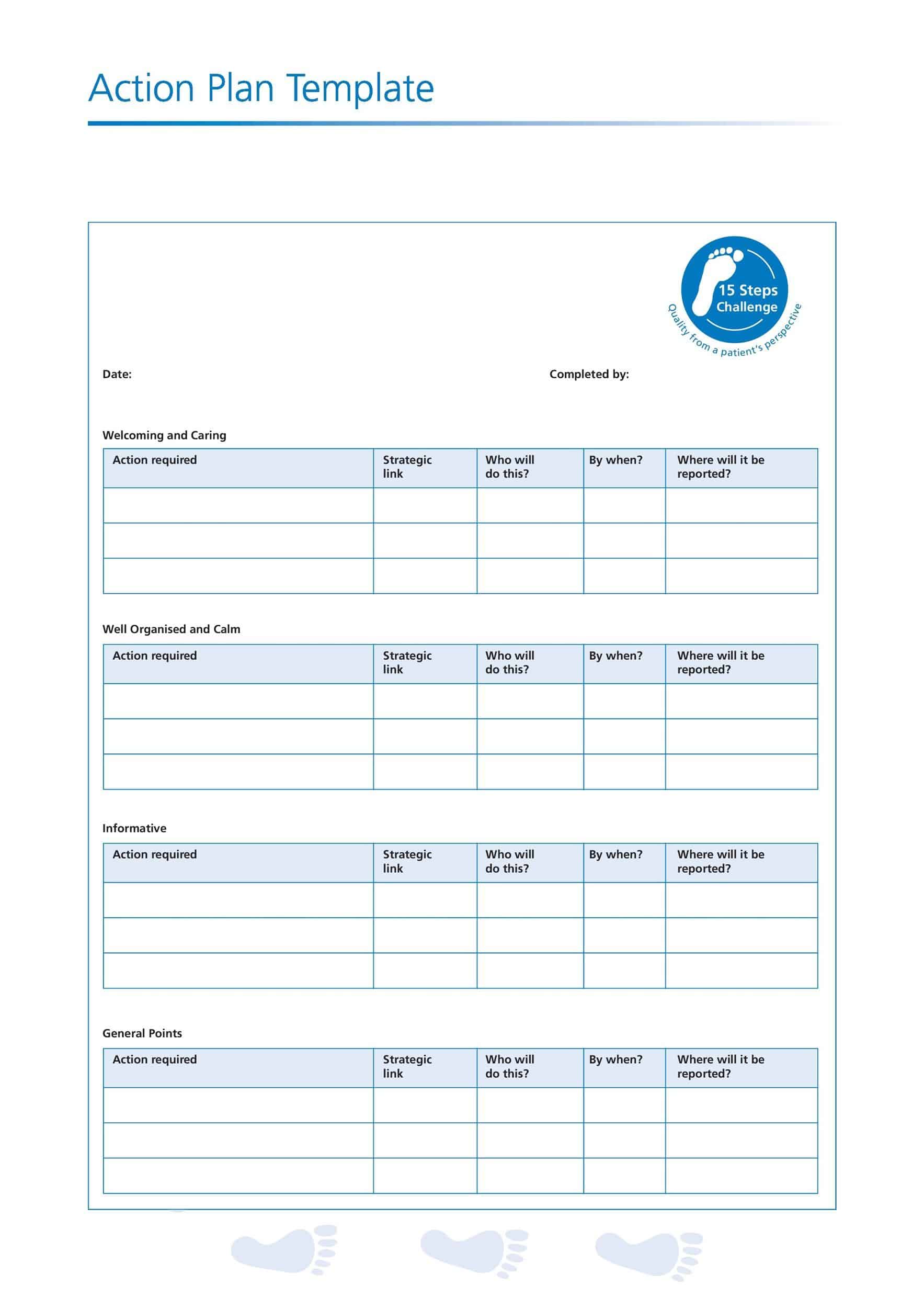 action plan format in word