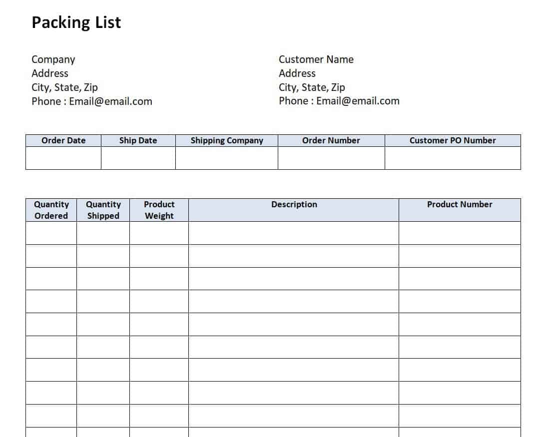 23+ FREE Printable Packing List Templates [PDF, WORD, EXCEL] – Word ...