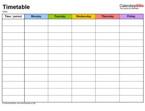 10+ Useful Timetable Templates & Formats [WORD, PDF, EXCEL] – Word ...