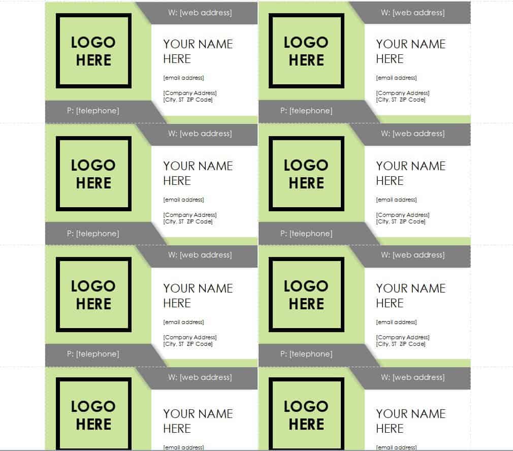 visit card word template