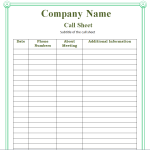 18+ Daily-Use Call Sheet Templates in MS WORD