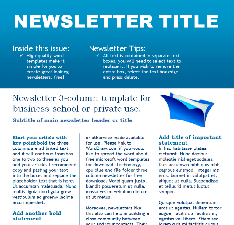 Top 20 FREE Newsletter Word Templates