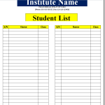 6+ BEST Student List Templates Word